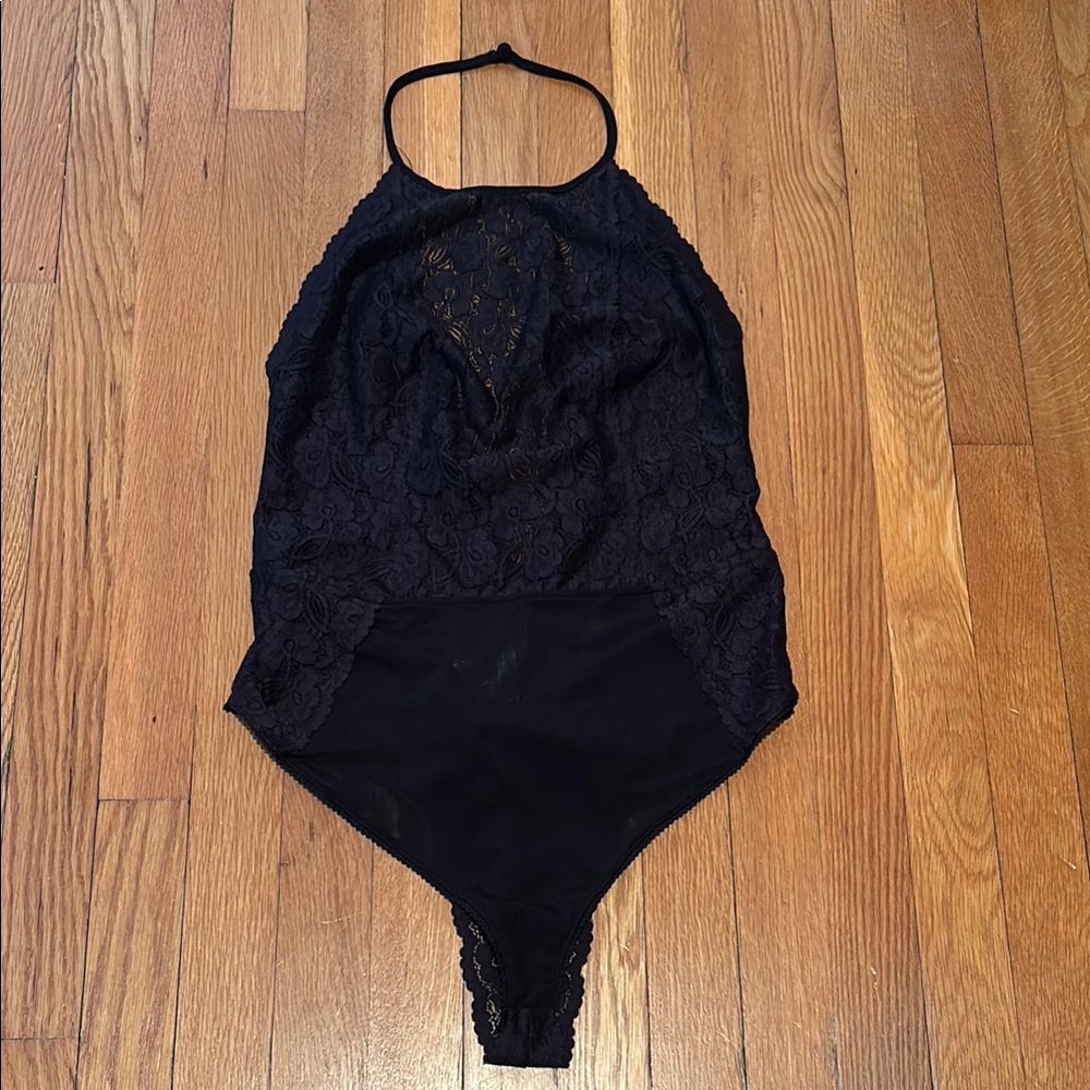 NWT Intimately Free Dance Around lace halter neck strappy back bodysuit